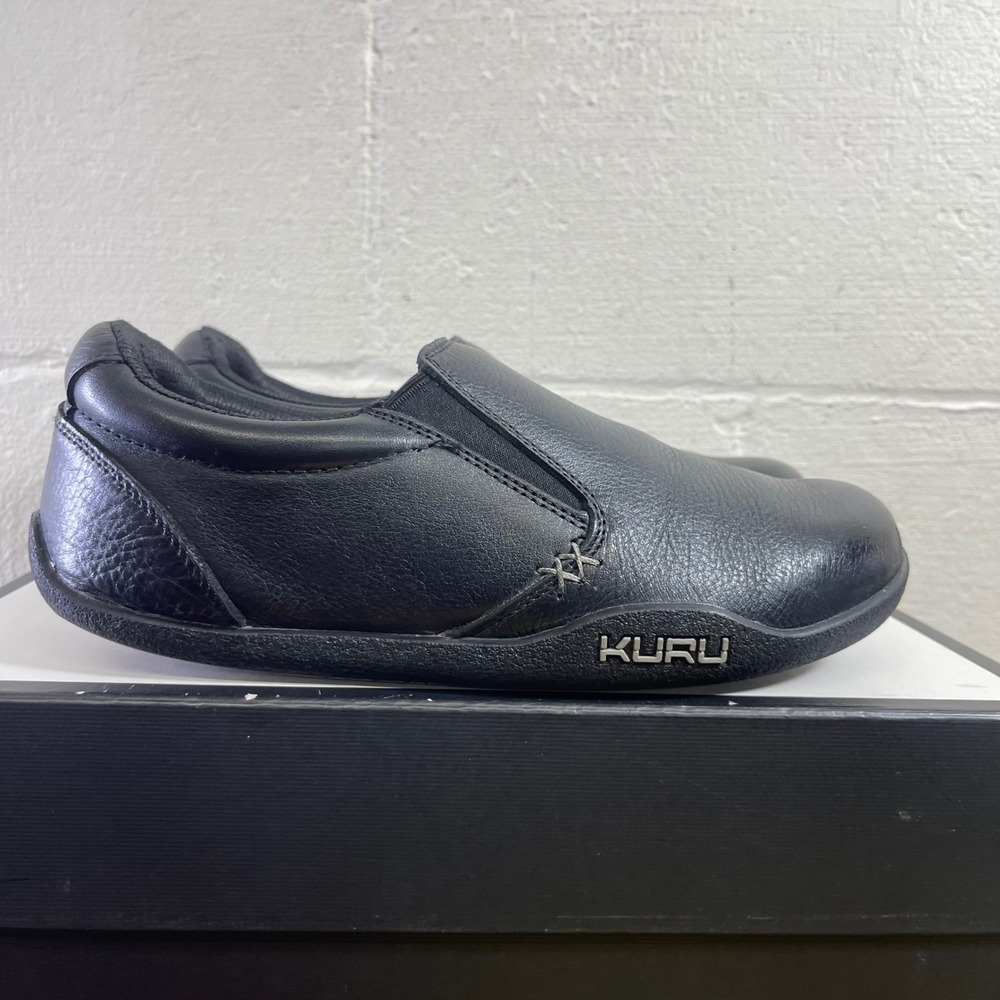 Kuru Kivi Black Leather Comfort Walking Shoes Slip On Women's Size‎ 9.5 M